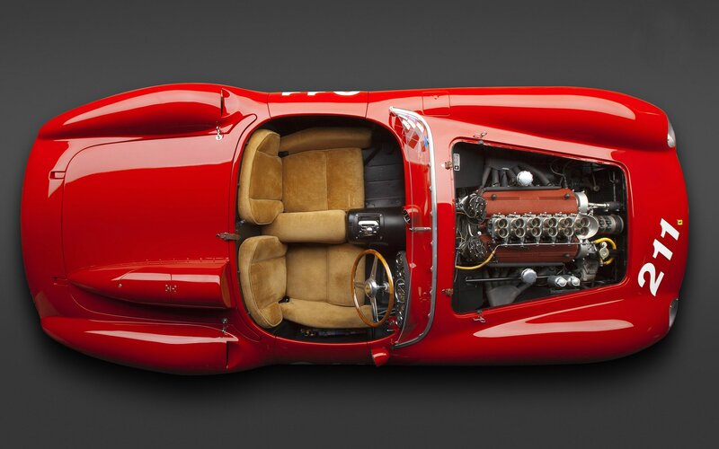 Red Race Car Interior — Dramatic