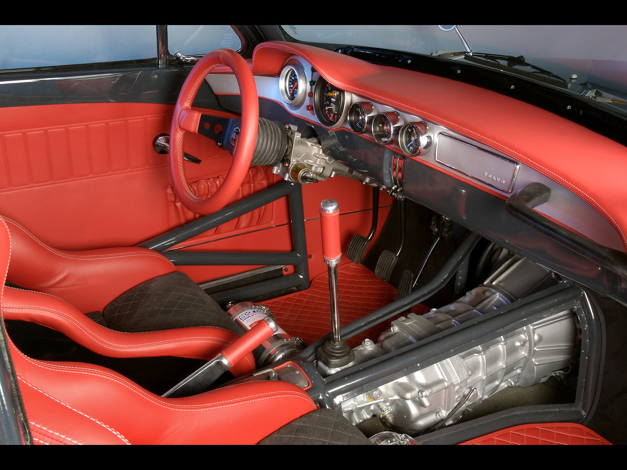 red race car interior