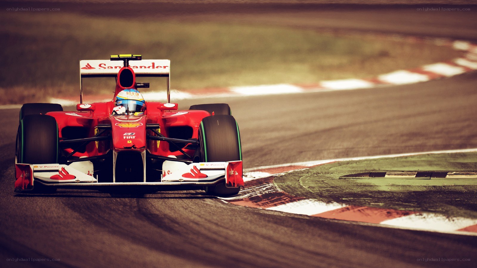 Red race car on a track
