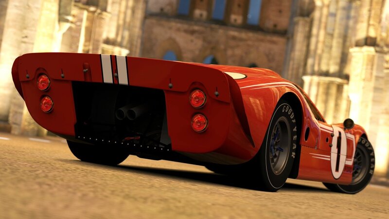 red race car on city street