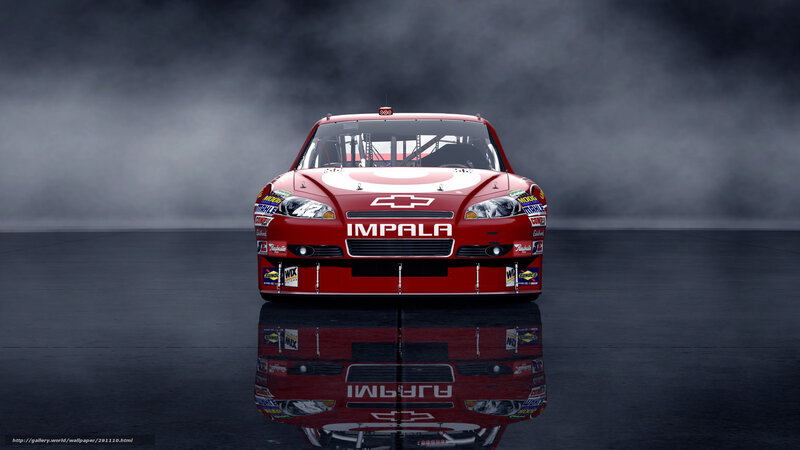 Red race car on dark background