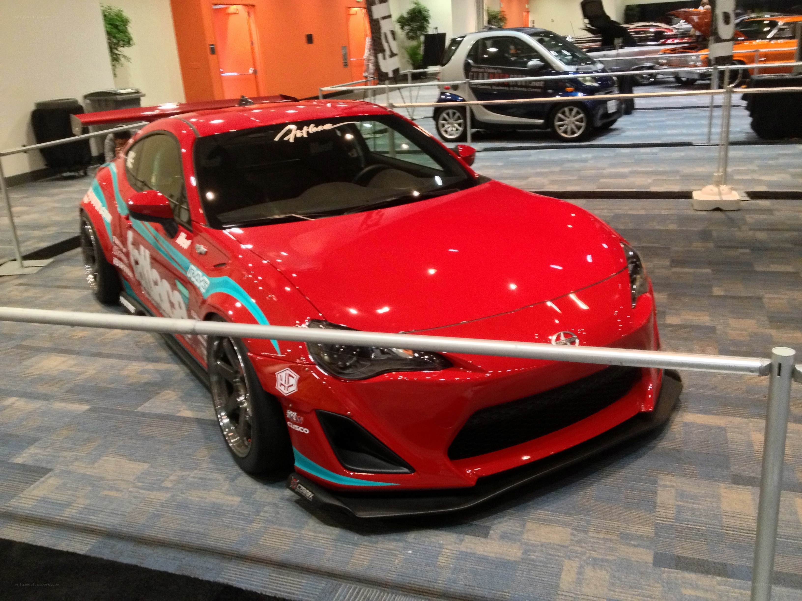 red race car on display