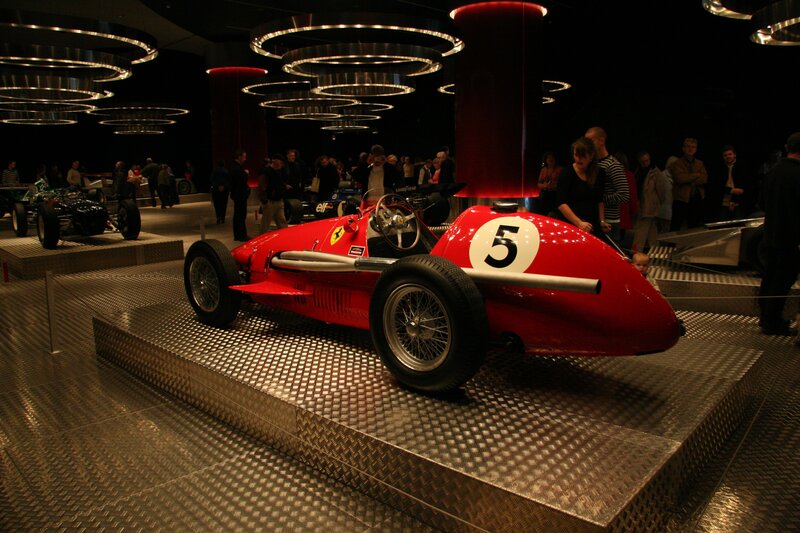 Red Race Car on Display — Dramatic