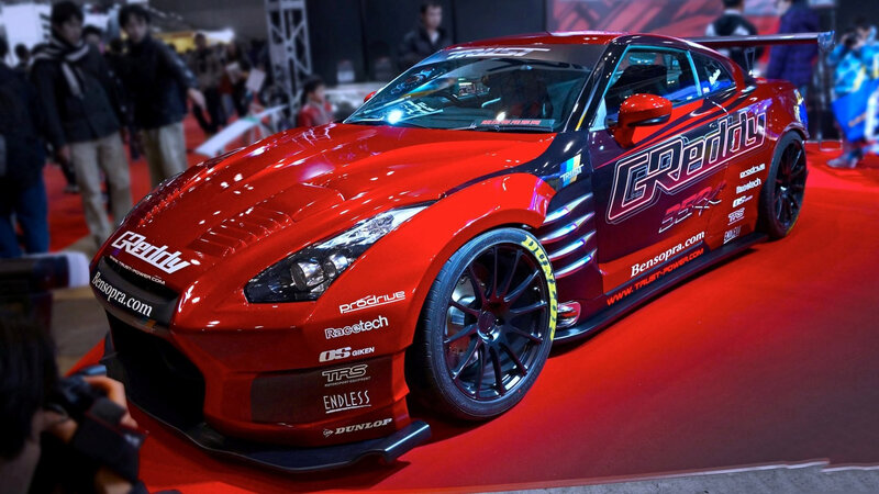 Red Race Car on Display — Dynamic
