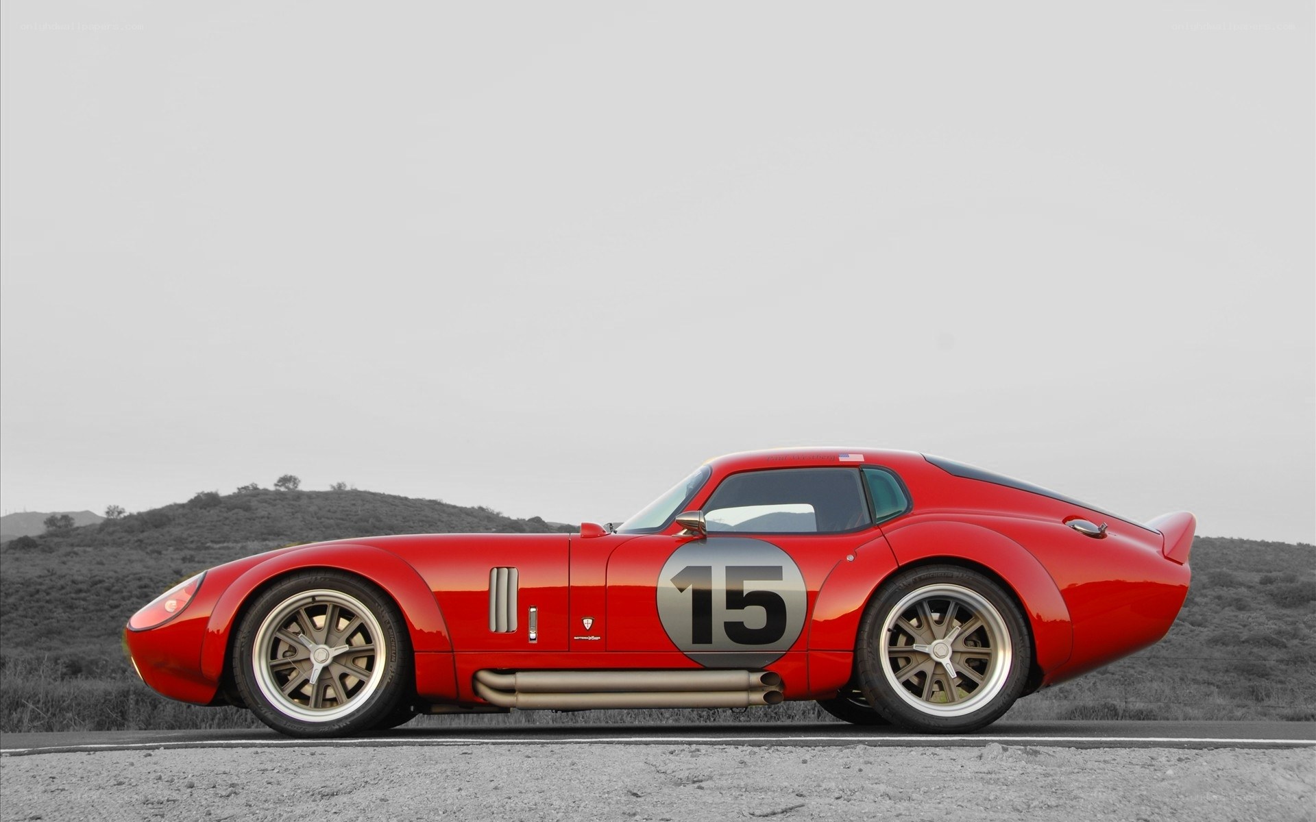 Red race car on road