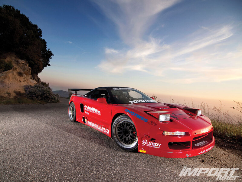 Red Race Car on Road — Dramatic, Sunset