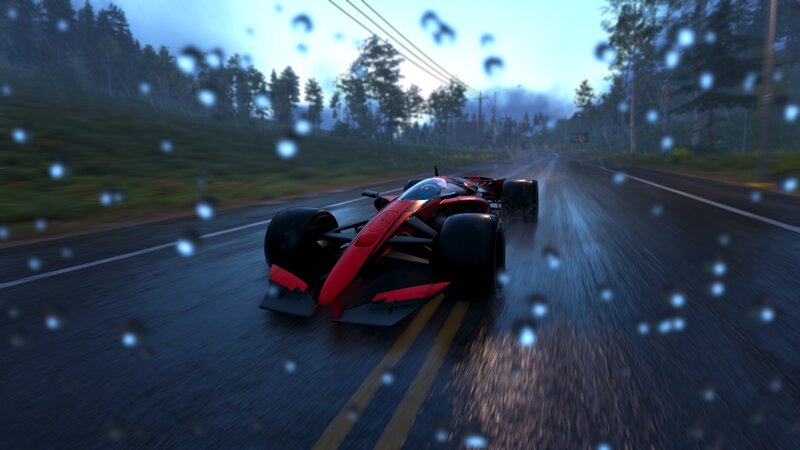 Red Race Car on Road — Driving