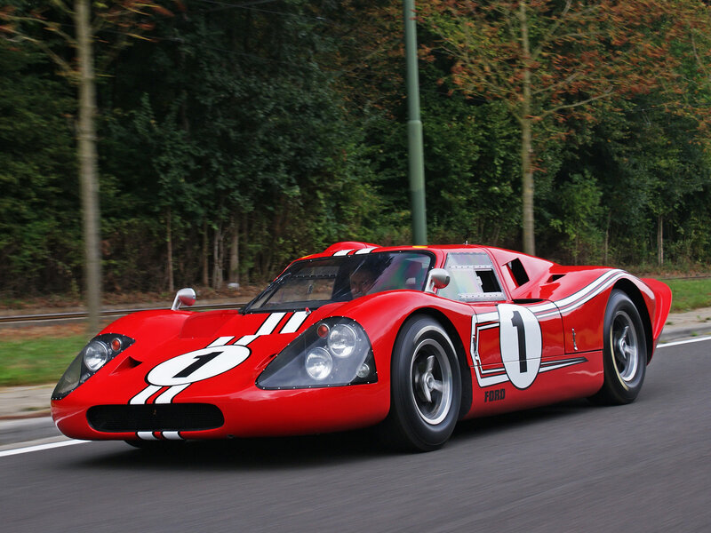 Red Race Car on Road — Dynamic, Autumn