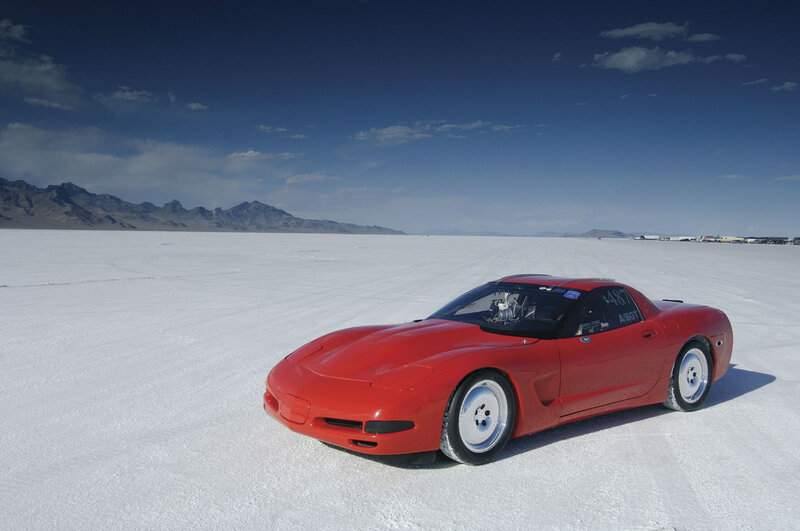 Red Race Car on Salt Flat