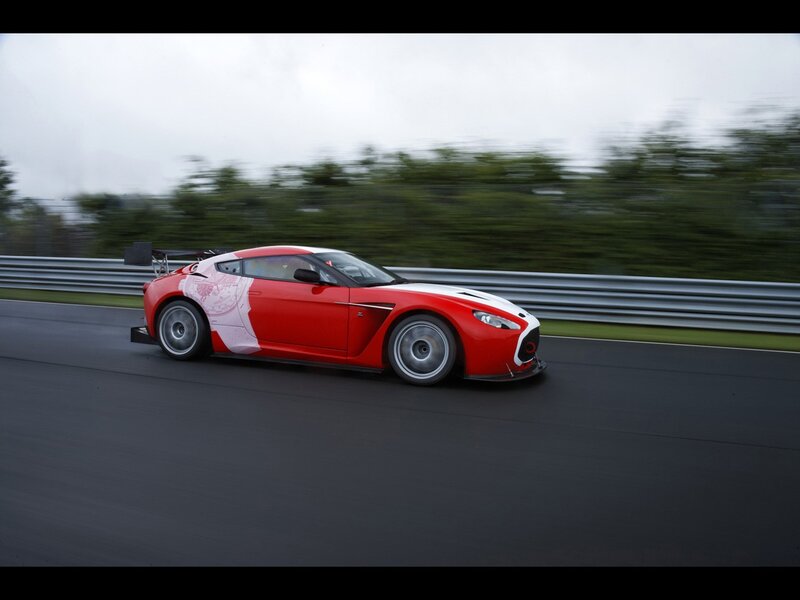 Red race car on track