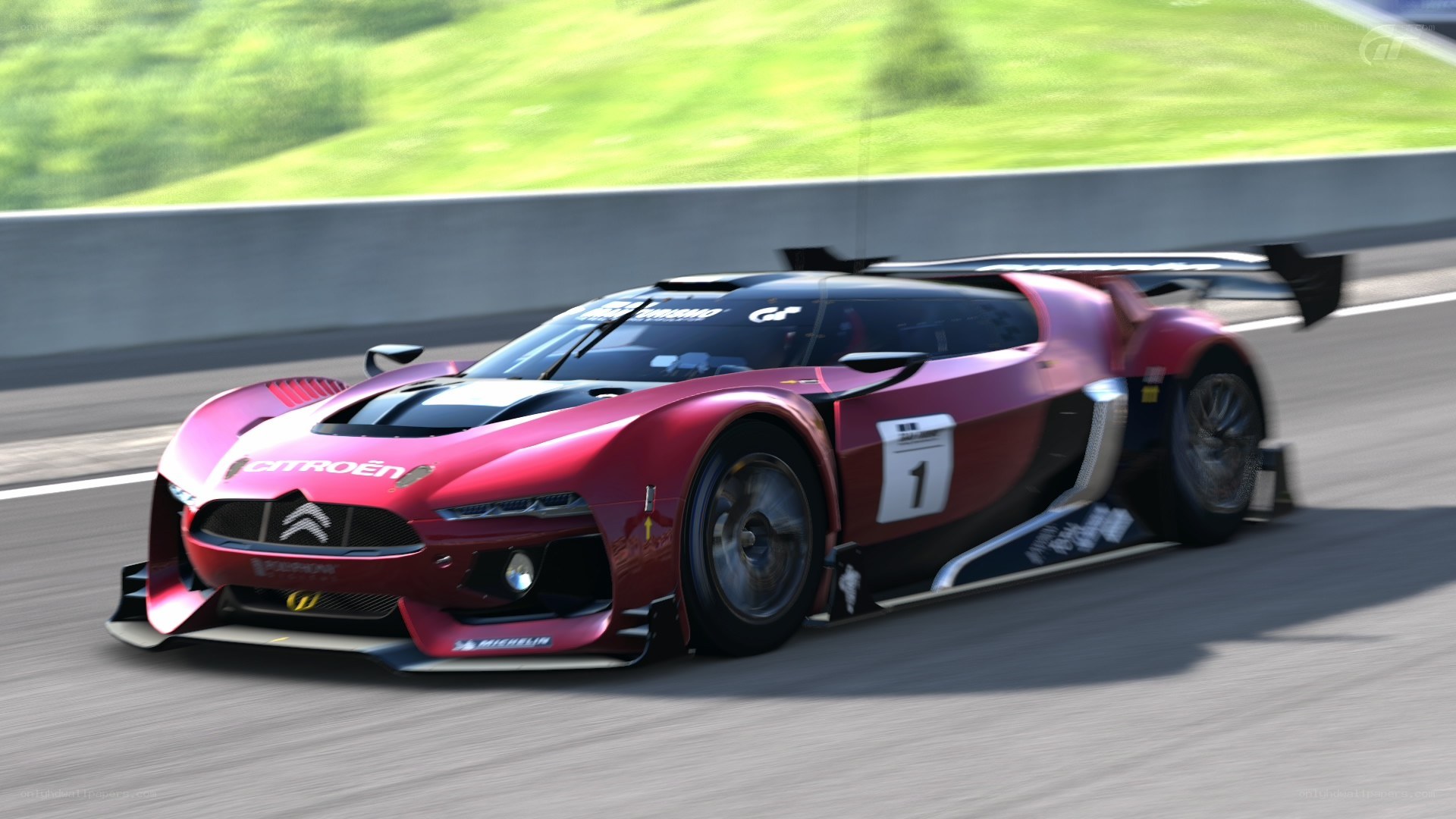 red race car on track