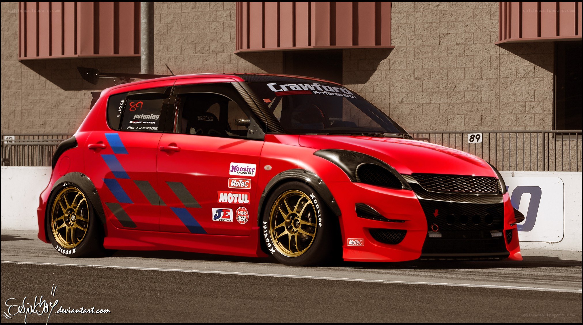 red race car on track