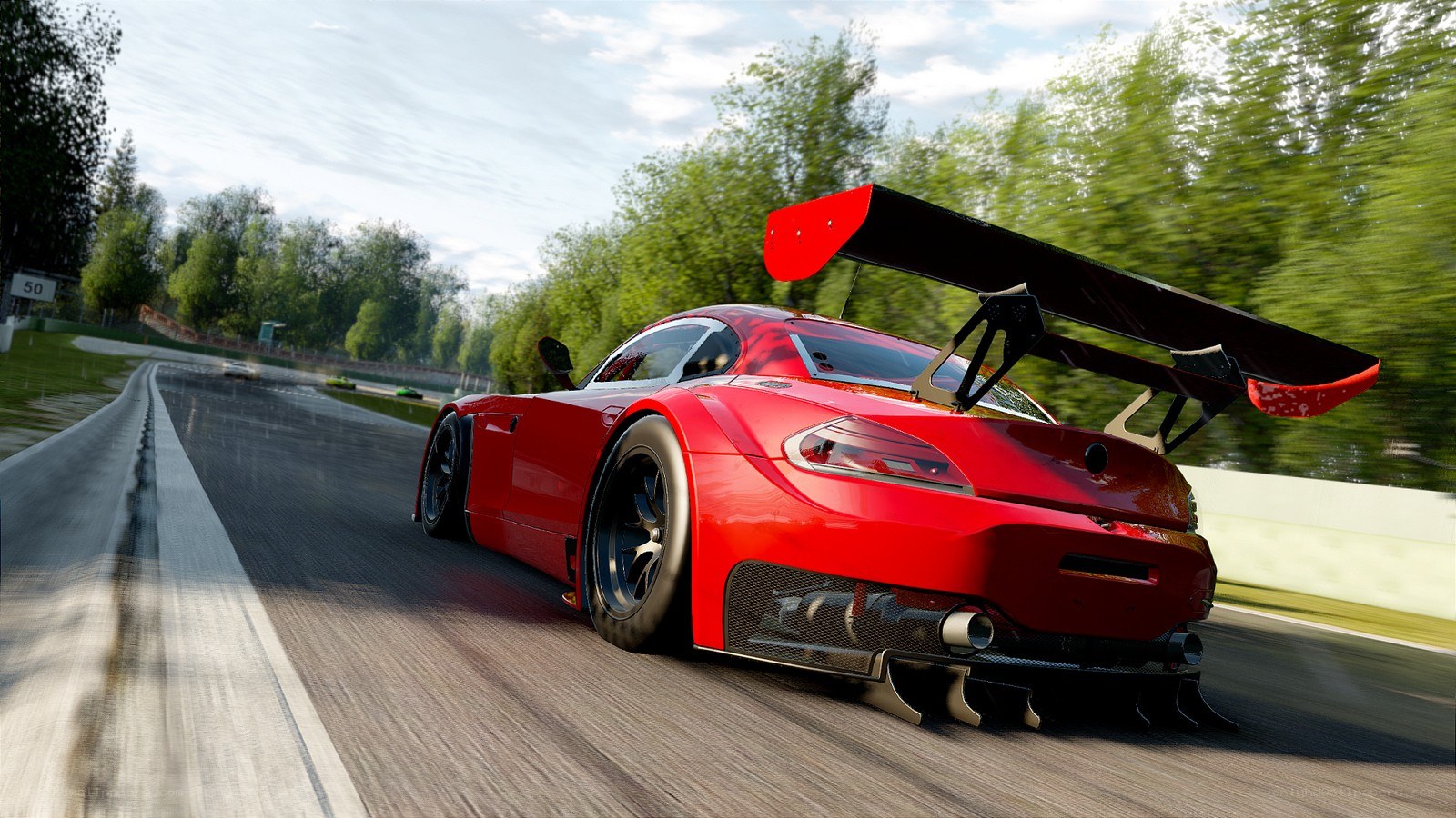 red race car on track