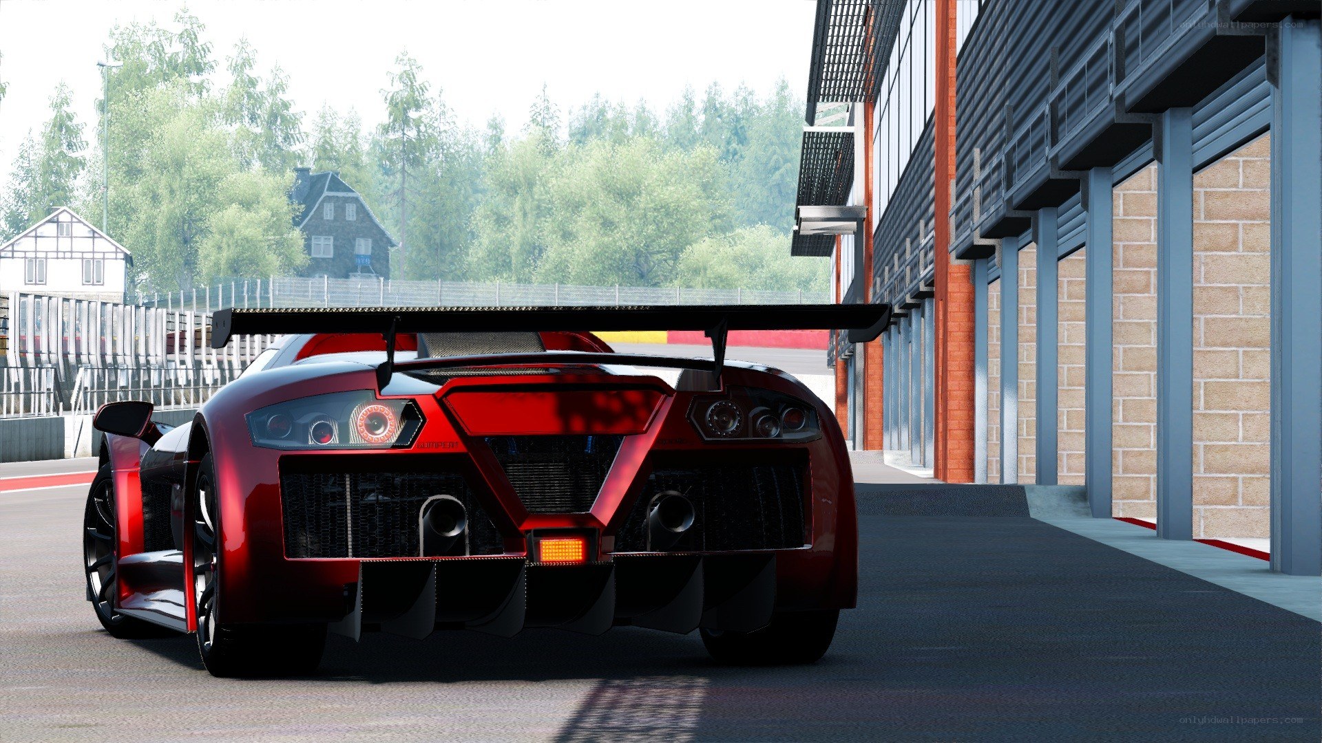 red race car on track