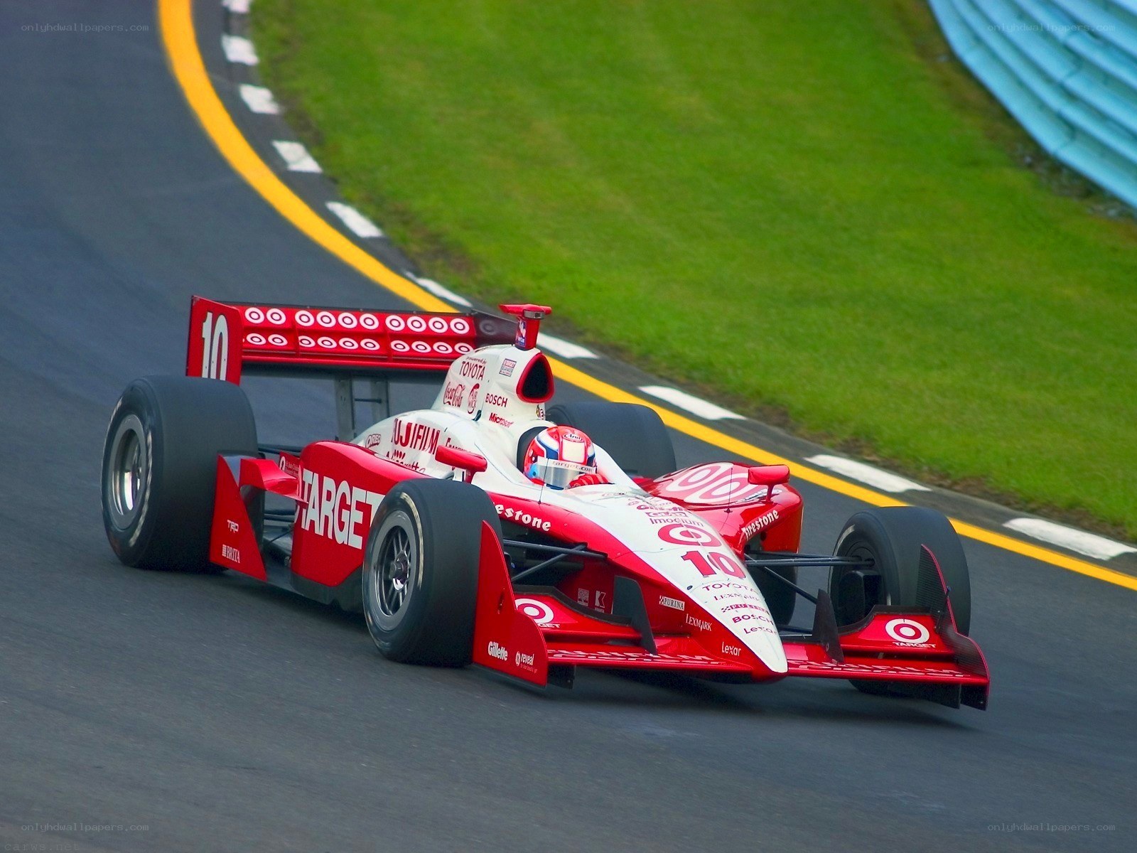 red race car on track