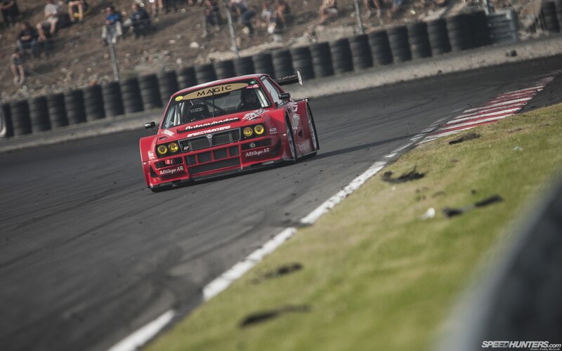 red race car on track