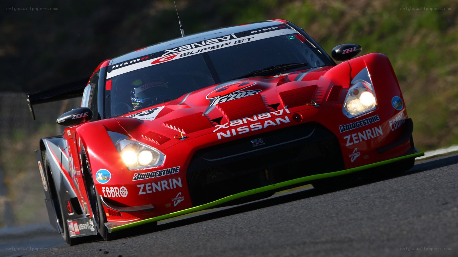 red race car on track