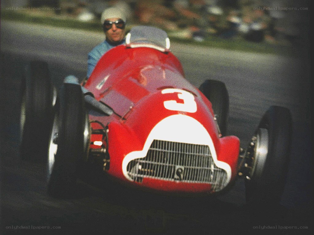 Red race car on track