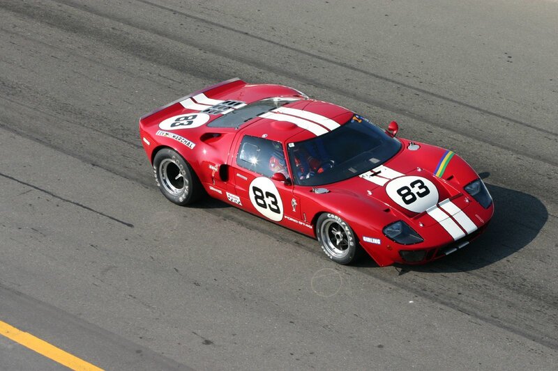 Red race car on track