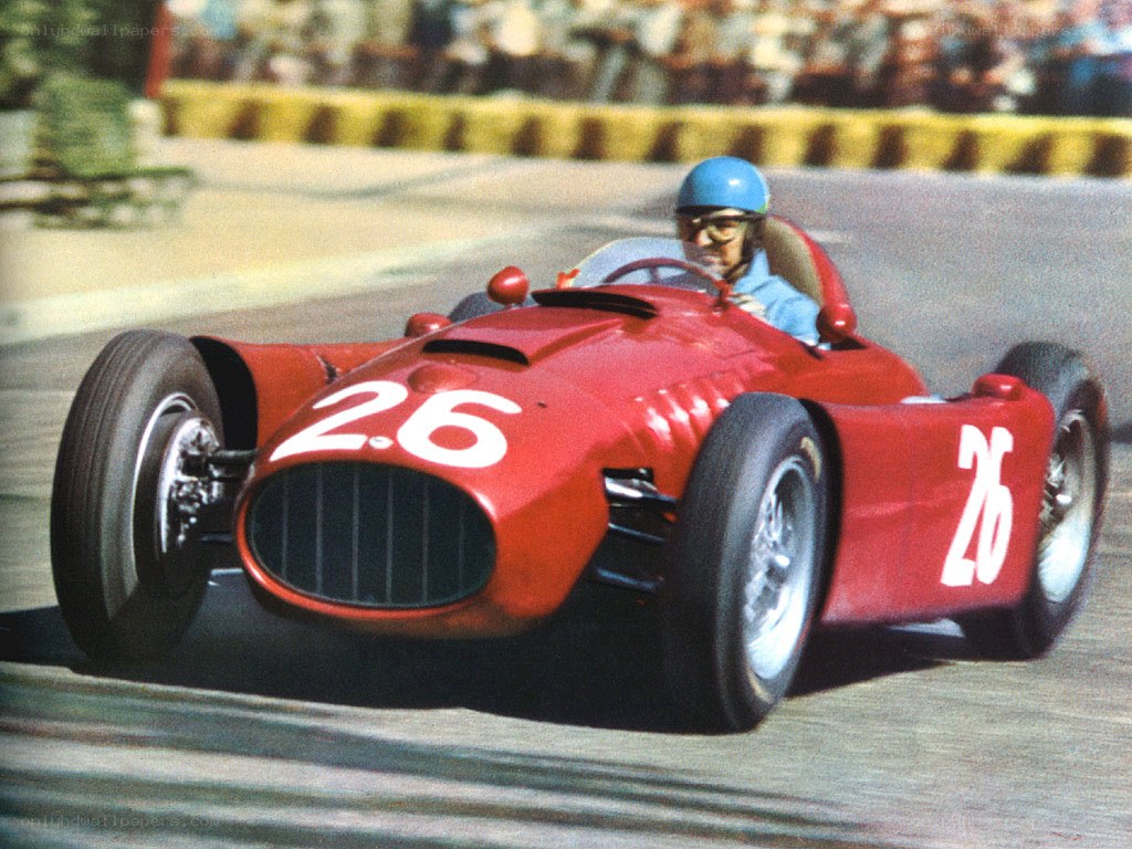 Red race car on track