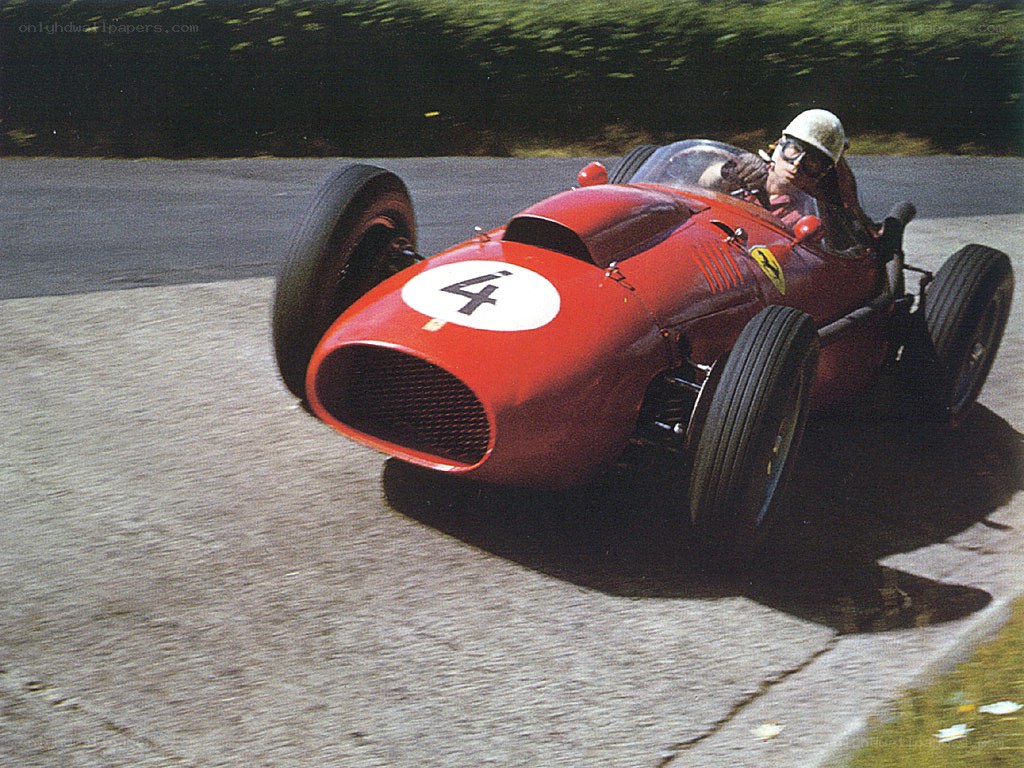 Red race car on track