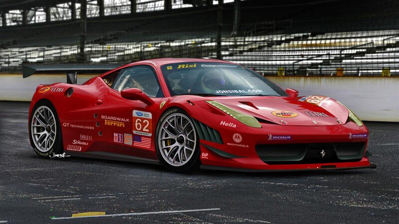 Red Race Car on Track — Competitive