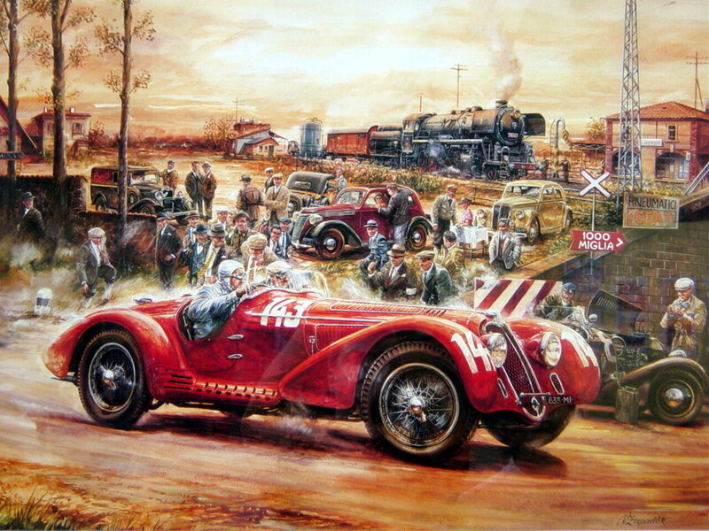Red Race Car on Track — Dramatic, Afternoon