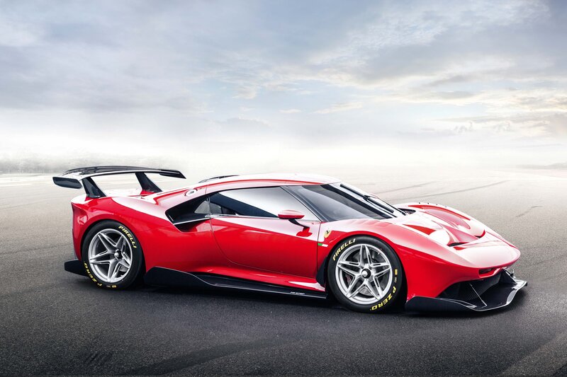 Red Race Car on Track — Dramatic, Morning