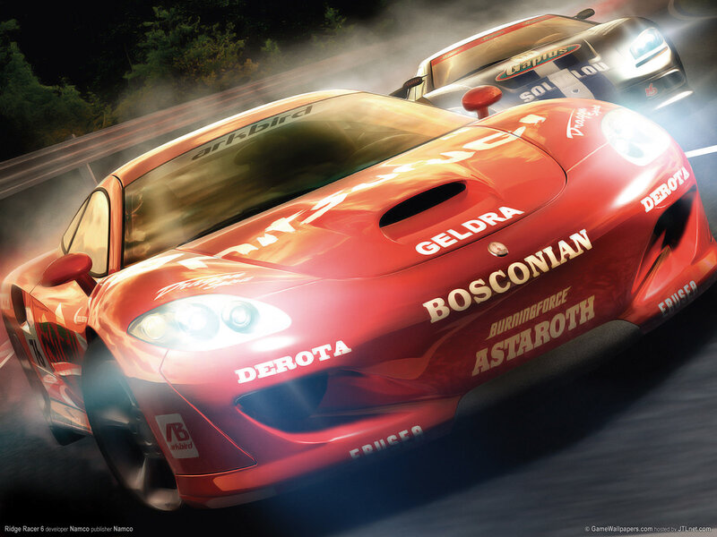 Red Race Car on Track — Dramatic, Night