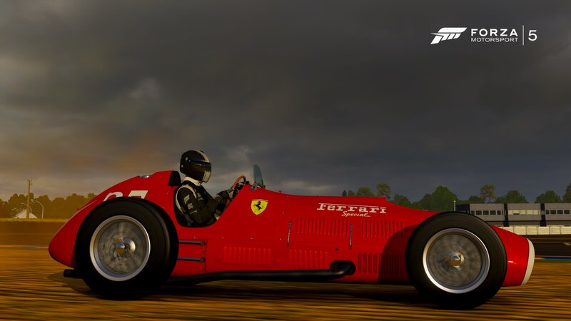 Red Race Car on Track — Dramatic, Sunset, 3d Render