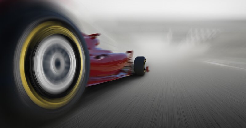 Red Race Car on Track — Dynamic, 3d Render, Wheel
