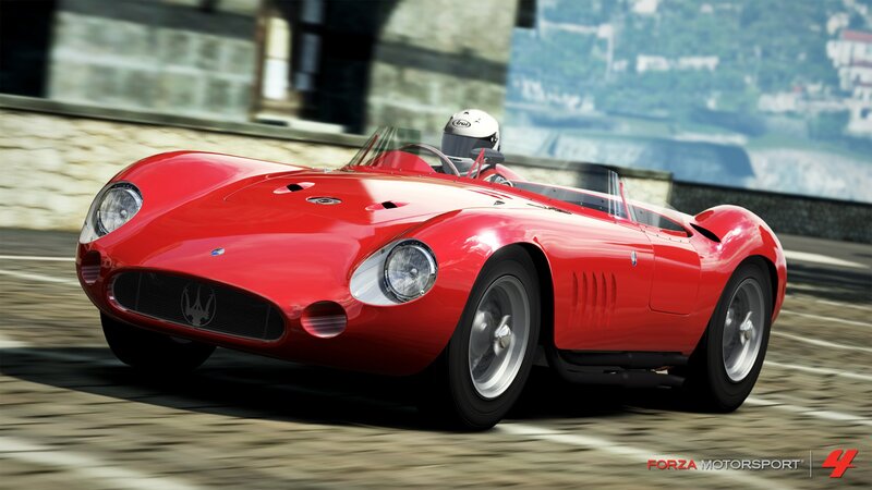 Red Race Car on Track — Dynamic, Afternoon, 3d Render, Driver, Helmet