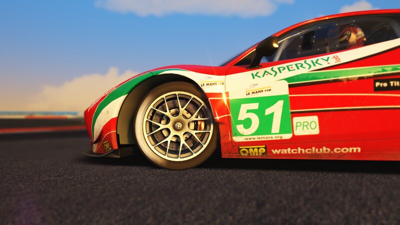Red Race Car on Track — Dynamic, Afternoon, 3d Render, Driver, Race Car