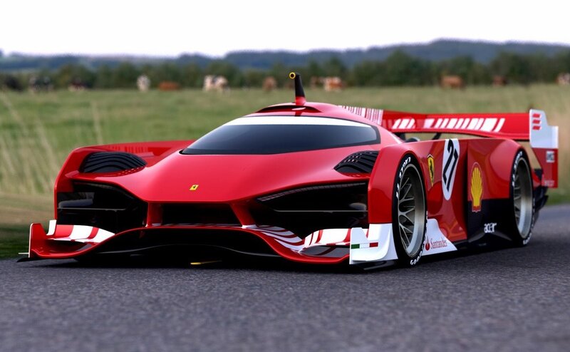 Red Race Car on Track — Dynamic, Afternoon, Digital Art, Field