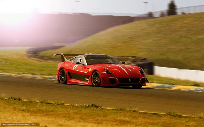 Red Race Car on Track — Dynamic, Afternoon, Photograph, Race Track, Grass Hill