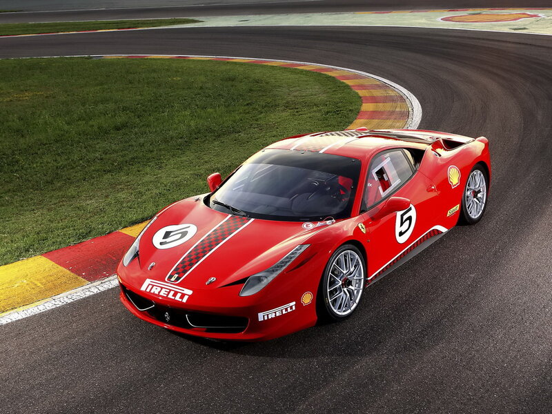 Red Race Car on Track — Dynamic, Afternoon, Photograph, Race Track, Grass