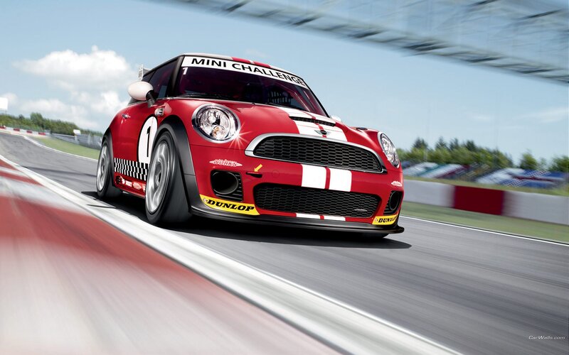 Red Race Car on Track — Dynamic, Afternoon, Photograph, Race Track, Trees, Sky, White