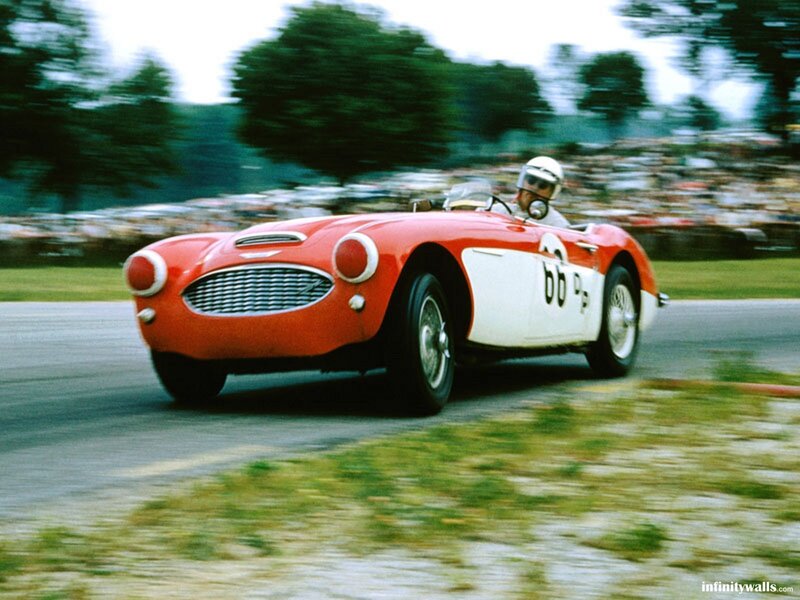Red Race Car on Track — Dynamic, Afternoon, Photograph
