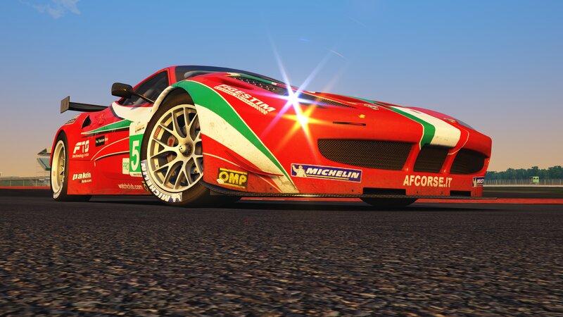Red Race Car on Track — Dynamic, Sunset, 3d Render, Race Car