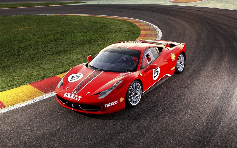 Red Race Car on Track — Green