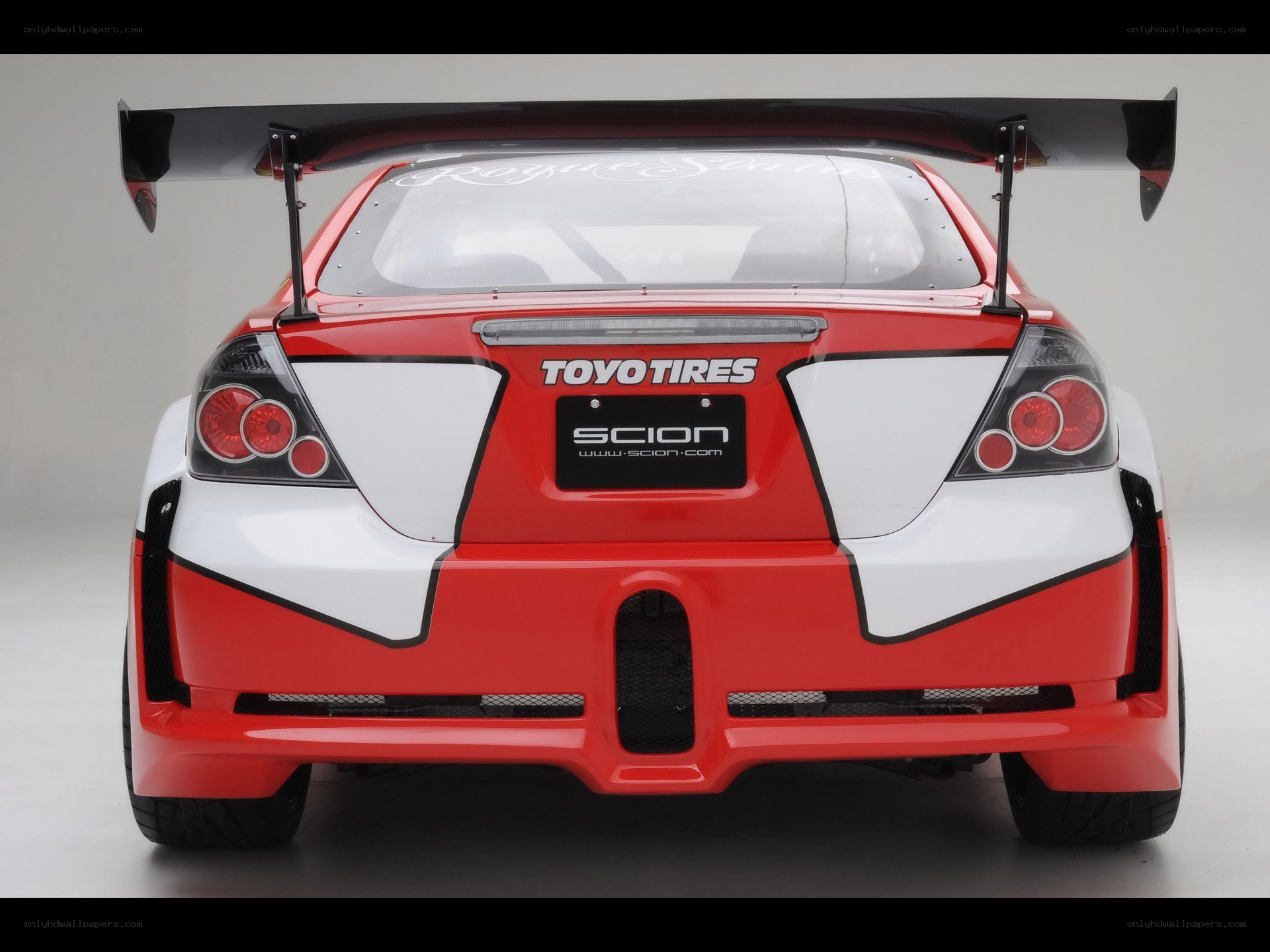red race car rear view