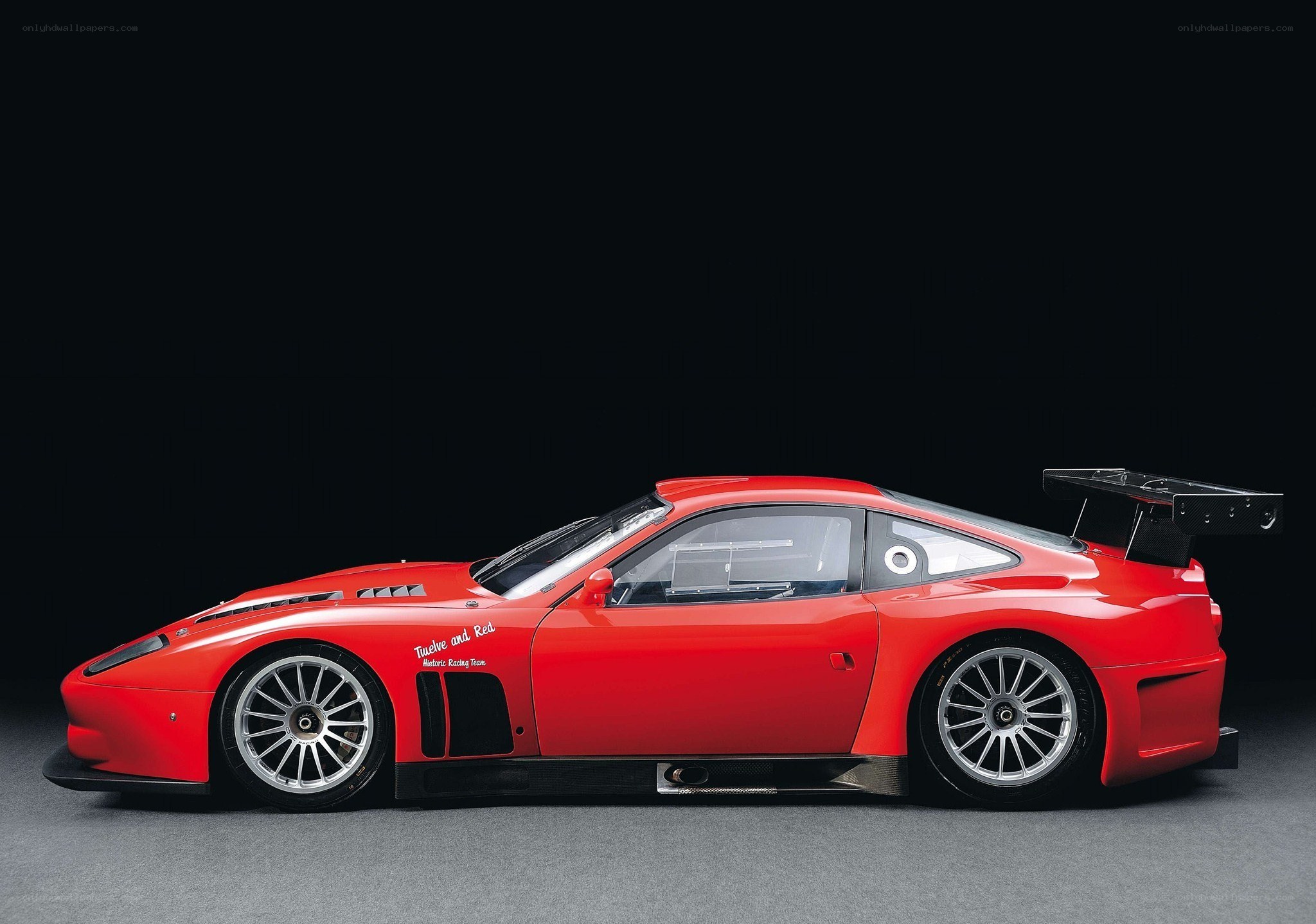 Red race car side profile