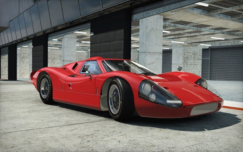 Red Race Car — Static, 3d Render, Garage, Concrete Floor