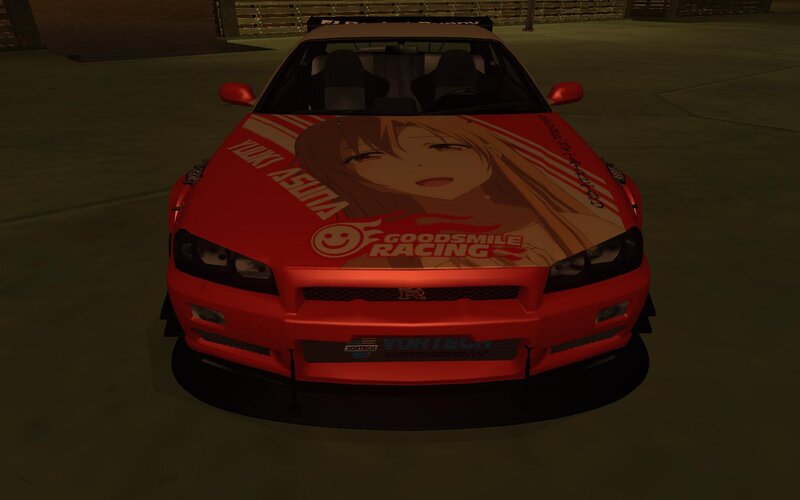 Red Race Car with Anime Decal