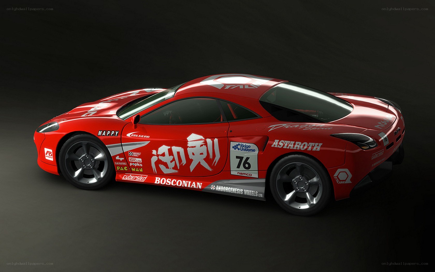 red race car with decals