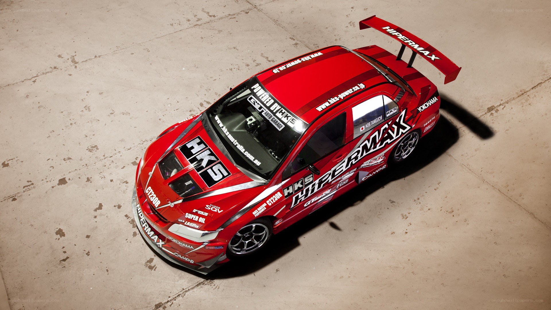red race car with decals