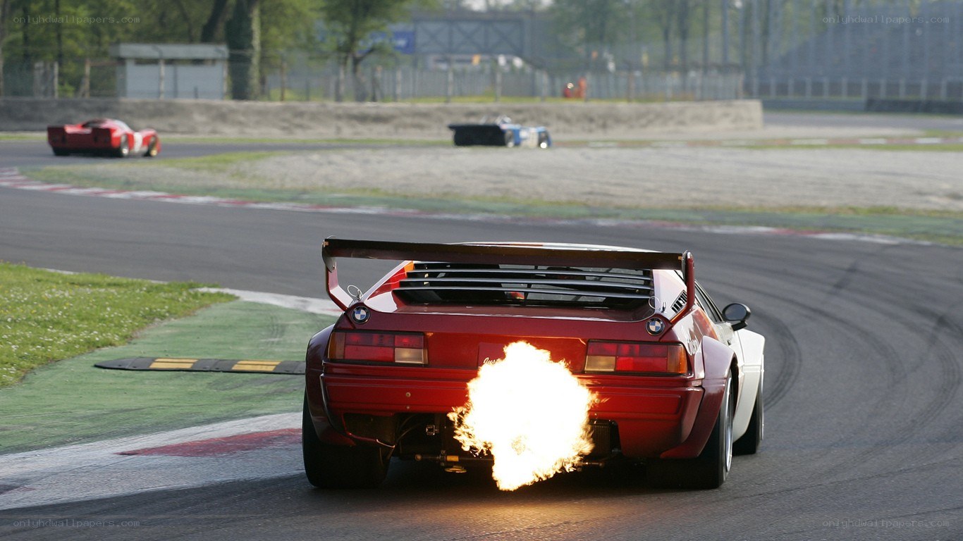 Red race car with flames