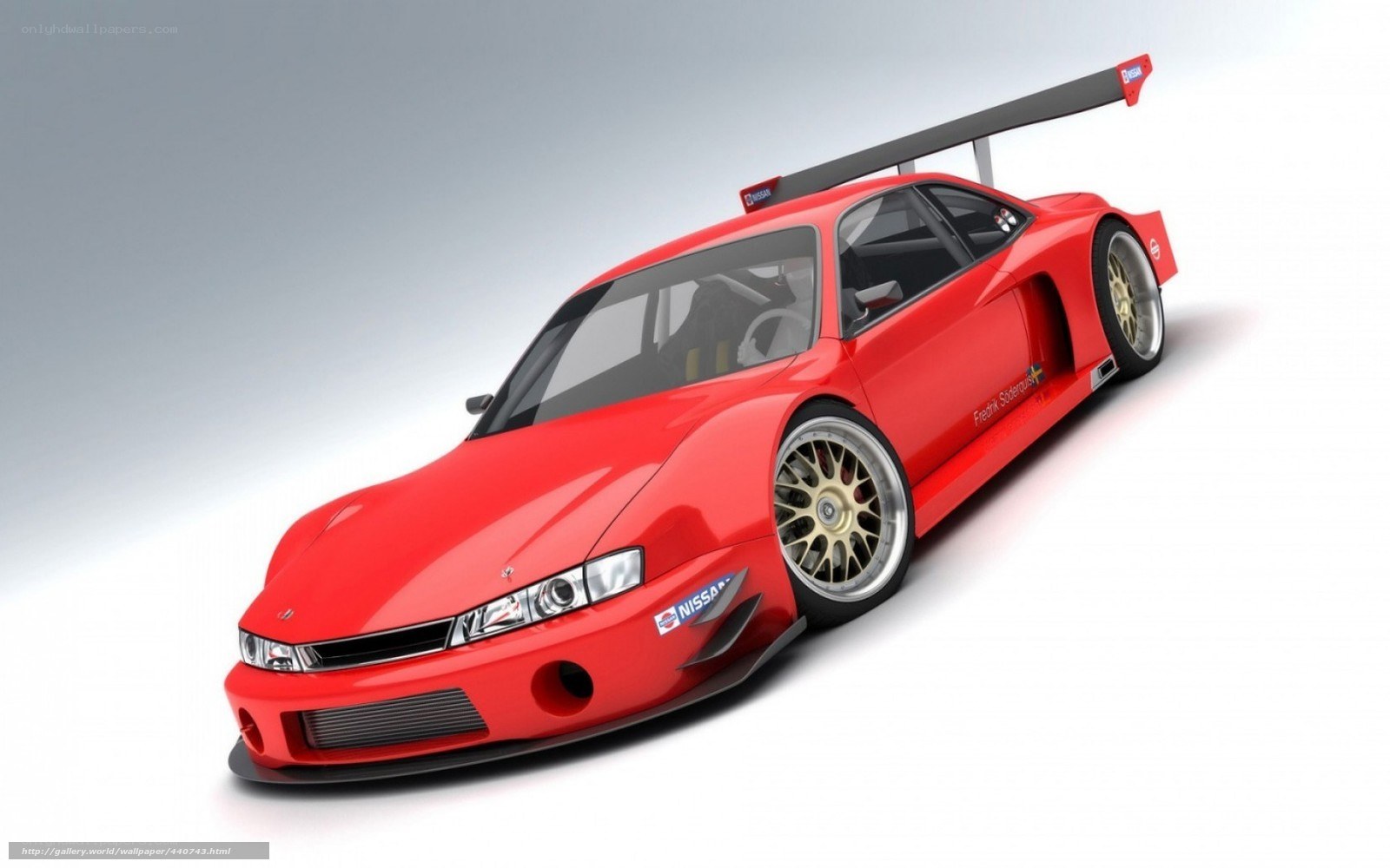 red race car with large wing