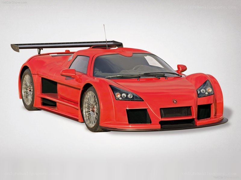 red race car with large wing