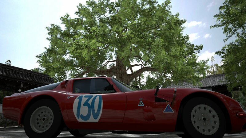 Red race car with number 130